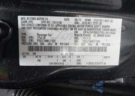 2013 Ford C-Max Hybrid Sel z USA, uszkodzony, nr VIN 1FADP5BU7DL501522